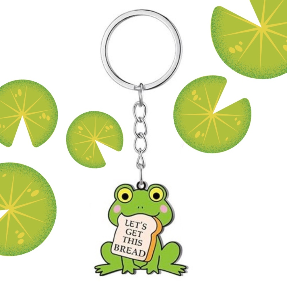 Let's Get This Bread Frog Keychain | Funny Novelty Gifts - Picture 9 of 9